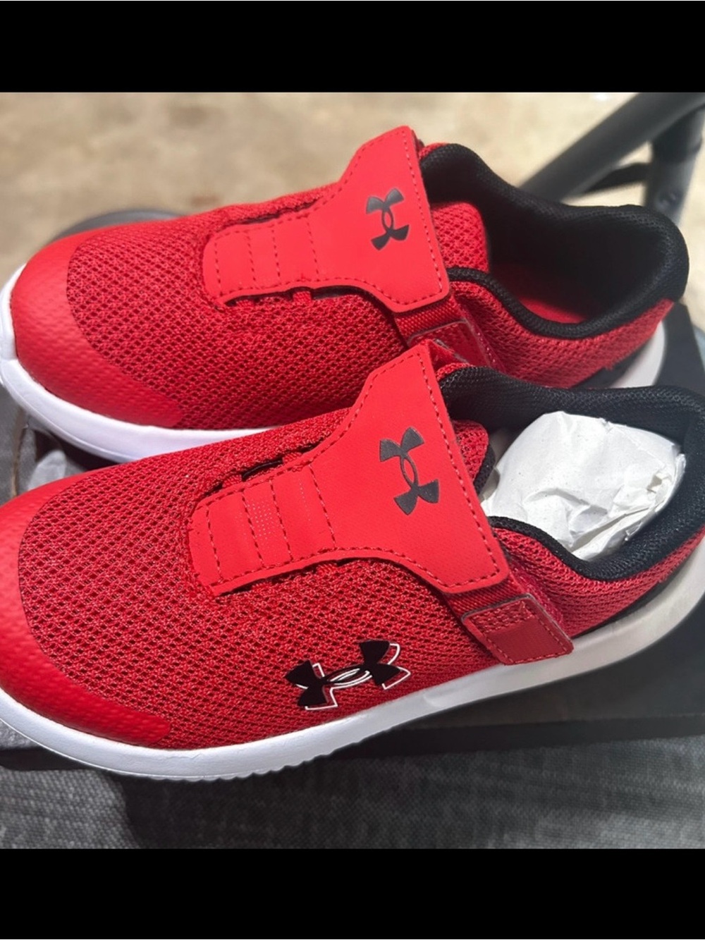 Under Armour Kids Red Mesh Slip-On Sneakers